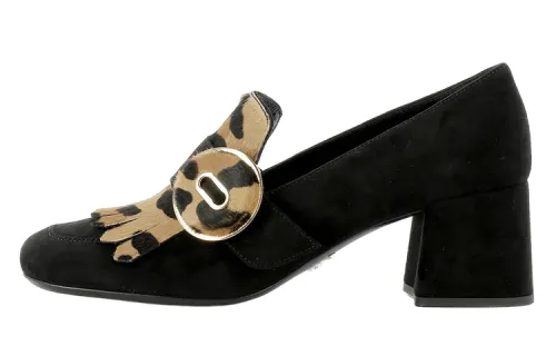 PRADA Suede Chunky Heel High Heels 5.5cm Women's Black Brown