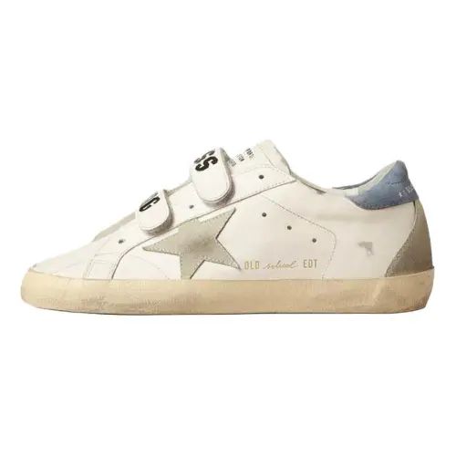 Golden Goose Old School Cow Leather Low top Skateboard Shoes Women's White Distressed