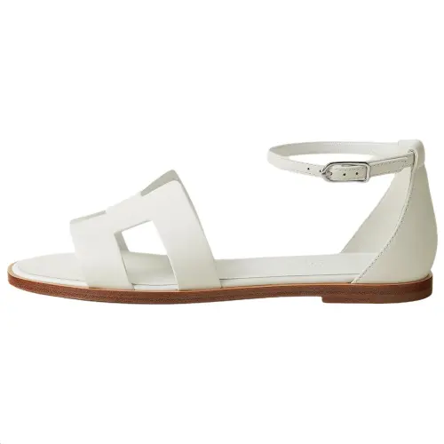 HERMES Santorini One Strap Sandals 1CM Women's White