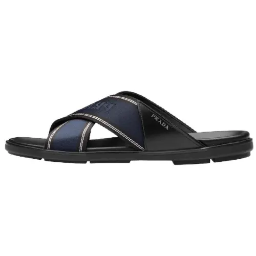 PRADA Slide Slippers Men's Black Blue