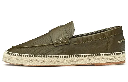 HERMES Casual Shoes Men's Olive Green