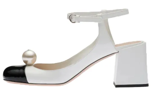MIU MIU Chunky Heel High Heels Women's White