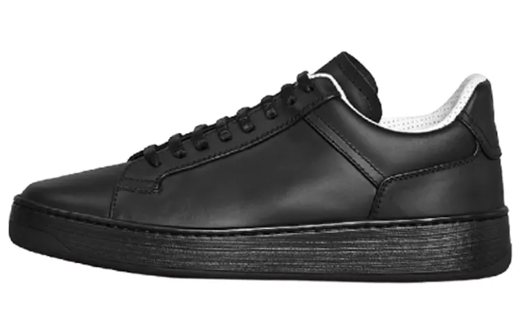 Bottega Veneta Leather Stylish Skateboarding Shoes Men's Black