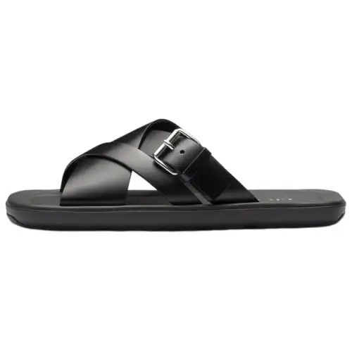 PRADA Brushed Double Crisscross Sandals