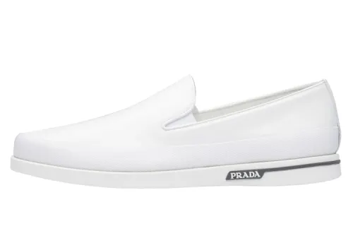 PRADA Casual Leather Shoes Men's Low Top White