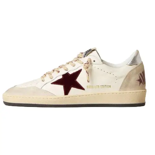 Golden Goose Ball Star Leather Low top Skateboard Shoes Women's White