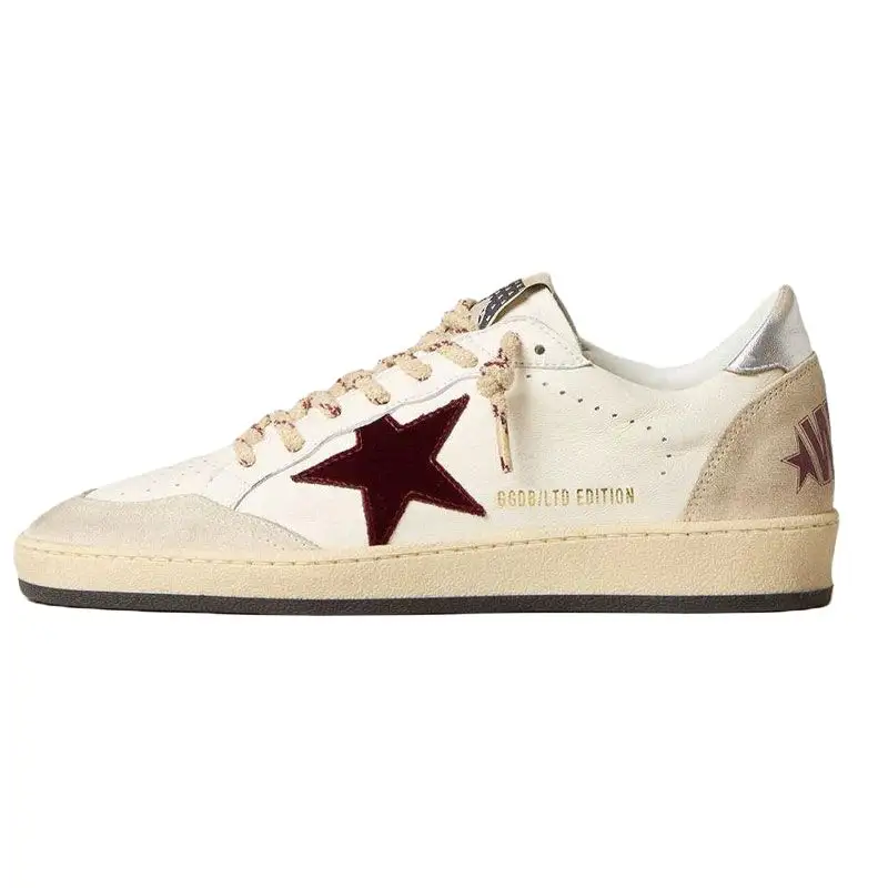 Golden Goose Ball Star Leather Low top Skateboard Shoes Women's White