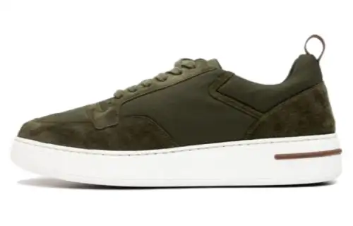 Loro Piana Suede Low top Skateboard Shoes Men's Green