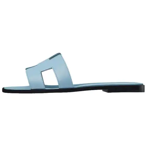 HERMES Oran Slide Slippers Women's Sky Blue
