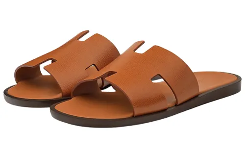 HERMES Slide Slippers Men's Brown