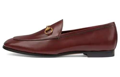 GUCCI Jordaan Leather Men's Casual Shoes Men's Burgundy
