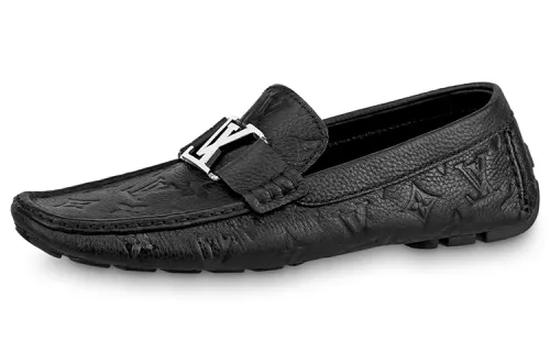 LOUIS VUITTON Monte Carlo Leather Casual Shoes Men's Black