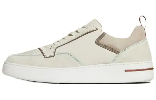 Loro Piana Newport Suede Low top Skateboard Shoes Men's Ecru