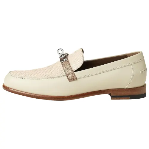 HERMES Destin Calfskin Casual Shoes Women's Beige