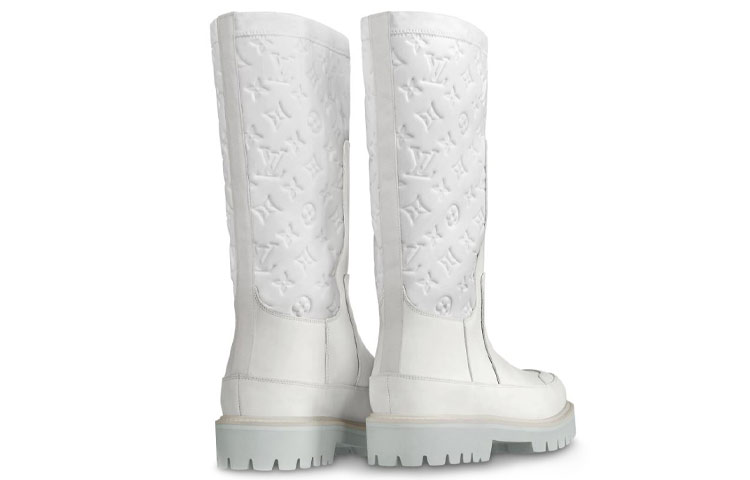 LOUIS VUITTON Laureate Knee high Boots Men's White
