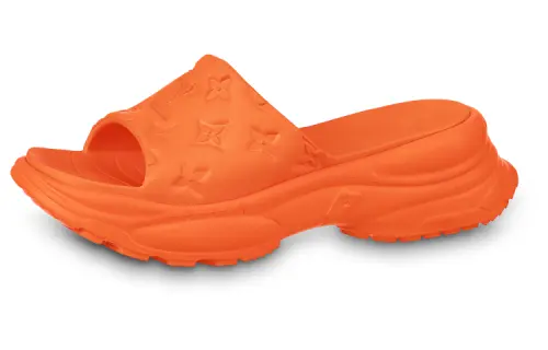 LOUIS VUITTON Pool 55 Rubber Sole Quick Dry Quick Dry Slide Slippers Women's Orange