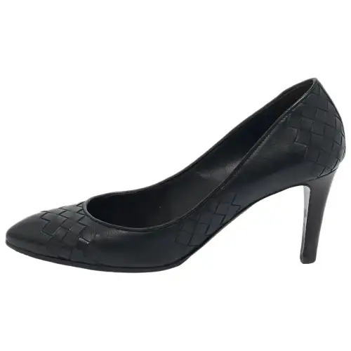 Bottega Veneta Leather Slim Heel High Heels Women's Black
