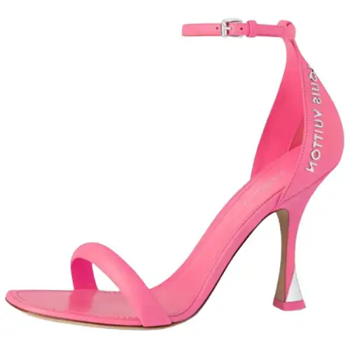LOUIS VUITTON Sparkle Leather One Strap Sandals Women's Pink
