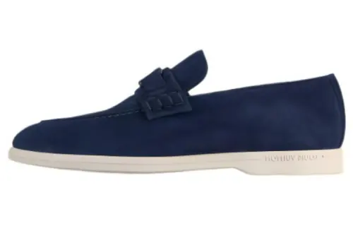 LOUIS VUITTON Estate Suede Loafers Men's Blue