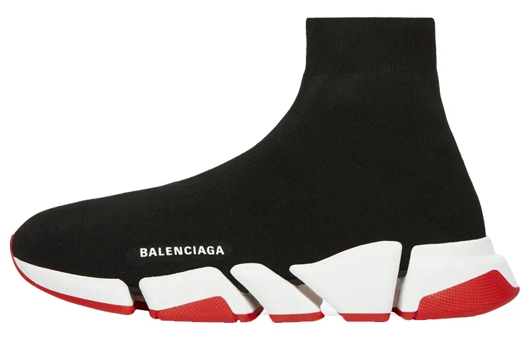 Balenciaga Speed 2.0 High top Casual Shoes Men's Black White