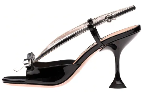 MIU MIU High Heels 8.5cm Women's Black Silver