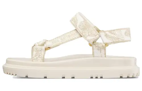 DIOR Dioriviera D Wave One Strap Sandals Women's White