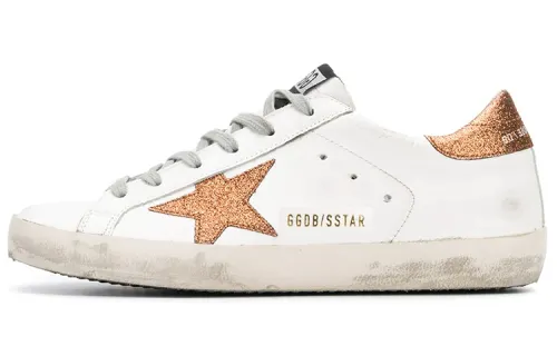 Golden Goose Super Star Low top Stylish Skateboarding Shoes Women's White Distressed