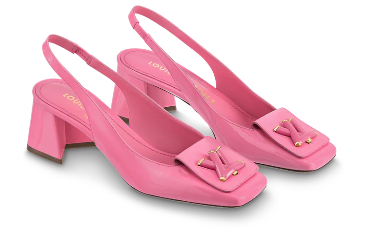 LOUIS VUITTON Shake Chunky Heel High Heels 5.5cm Women's Pink