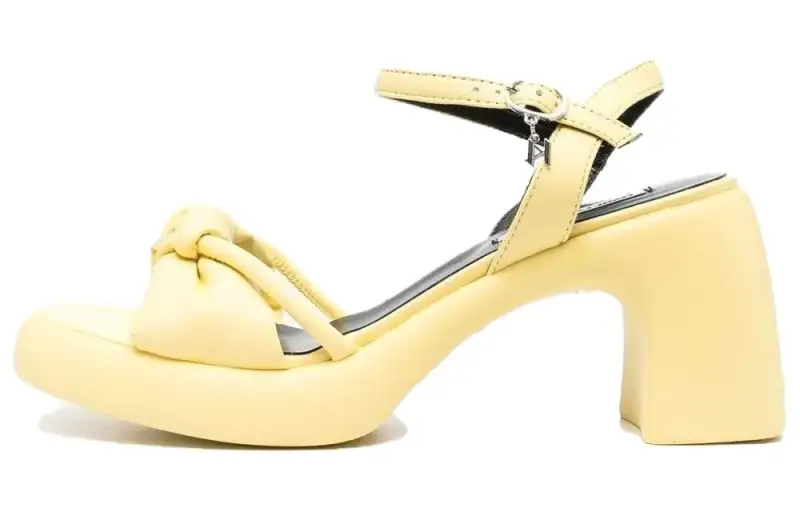 KARL LAGERFELD Knot-detail Square-toe Leather Sandals