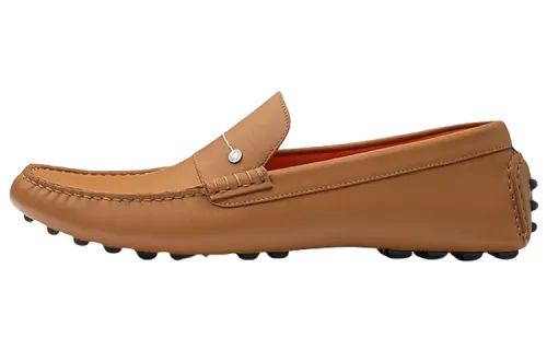 HERMES Enzo Top Grain Cow Leather Men's Casual Shoes Men's Brown