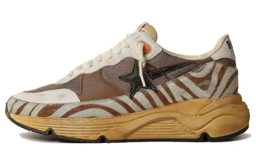 Golden Goose Running Sole Lab Leather Low top Casual Shoes Men's Brown Distressed