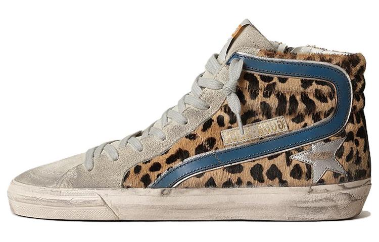 Женские кеды Golden Goose Slide (бело-коричневые)