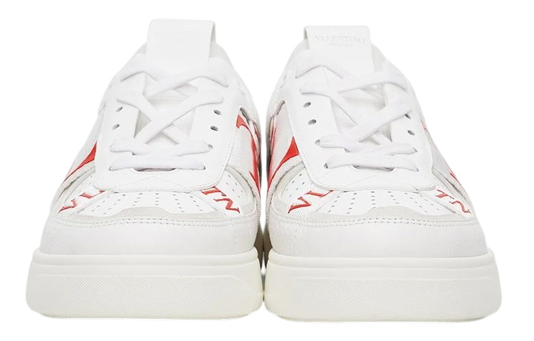 Valentino VL7N Leather Low top Stylish Skateboarding Shoes Women's White Red