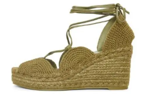 LOEWE Paula's Ibiza Wedge Heel High Heels 9cm Women's Green