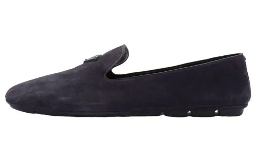 PRADA Logo-plaque Suede Driving Shoes