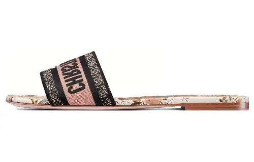 DIOR Dway Slide Slippers Women's Black Beige