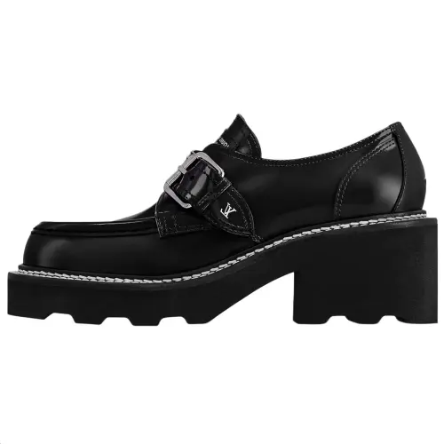LOUIS VUITTON Beaubourg Loafers 4cm Women's Black