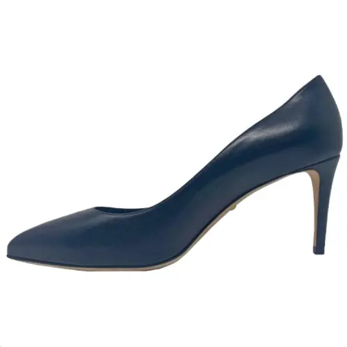 GUCCI Leather Slim Heel High Heels Women's Blue