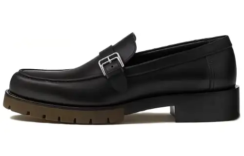HERMES Ferdi Leather Oxford Shoes Men's Black