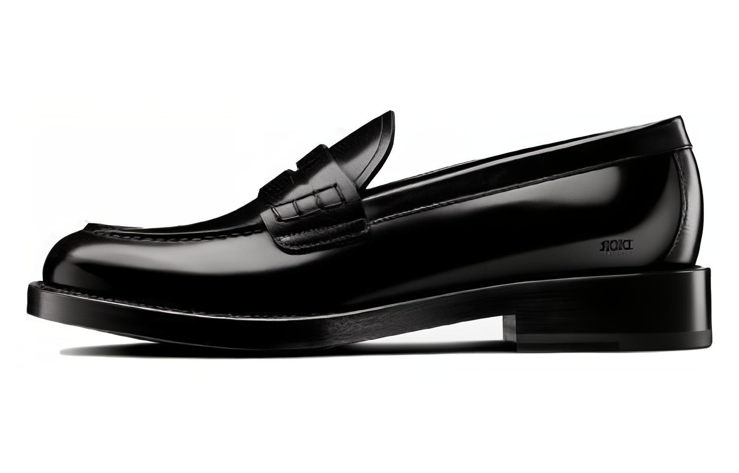DIOR Top Grain Cow Leather Platform Shoes Men's Black