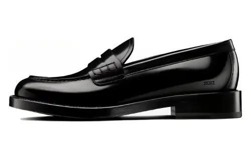 DIOR Top Grain Cow Leather Platform Shoes Men's Black