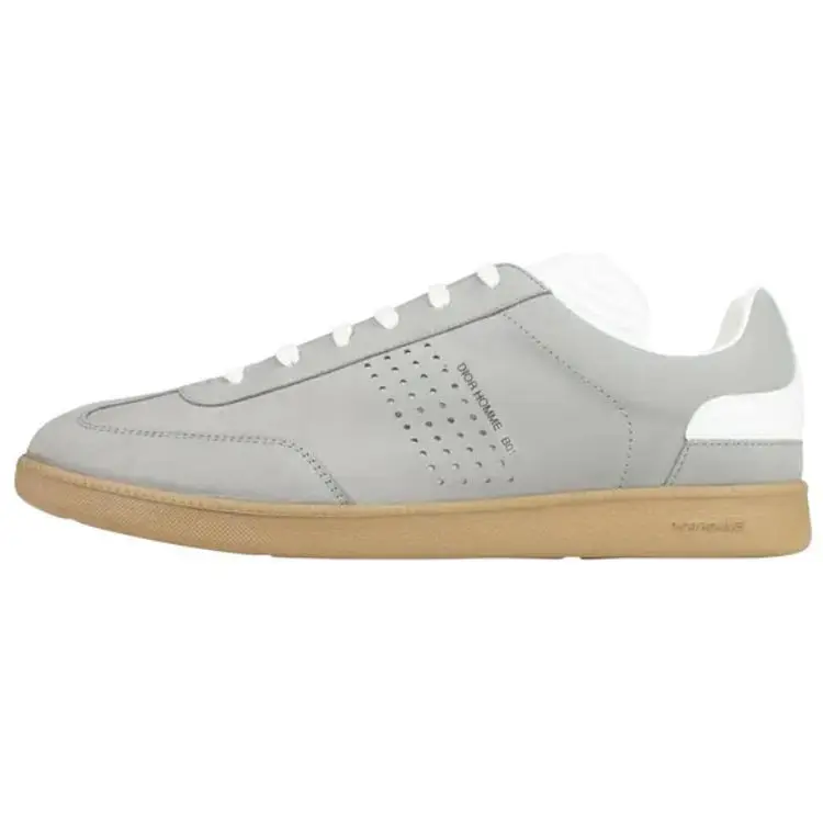 DIOR B01 Leather Low top Skateboard Shoes Men's Gray
