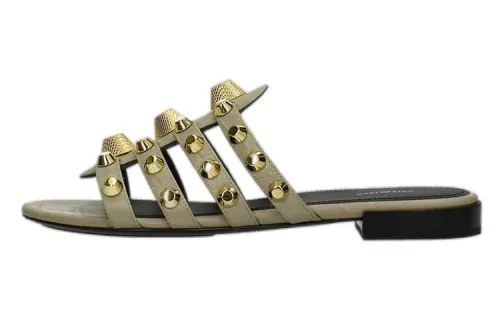 Balenciaga Leather Stylish Sandal Women's Beige