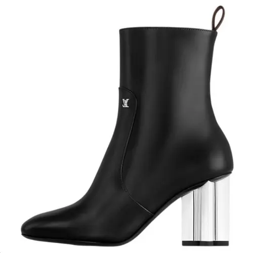 LOUIS VUITTON Silhouette Ankle Boots 8cm Women's Black