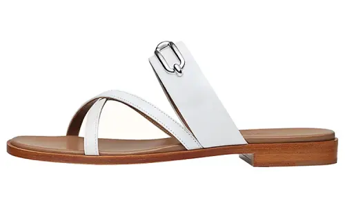 HERMES Claire Fashion Slide Slippers Women's White