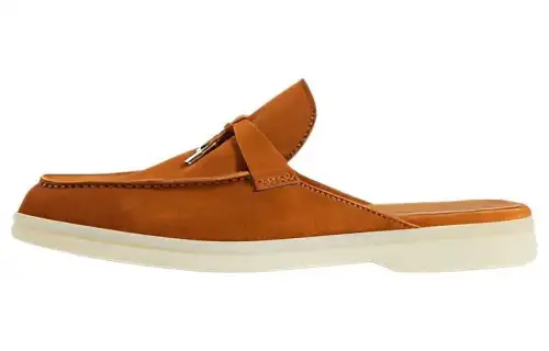Loro Piana Comfortable Round Toe Closed Toe Slippers Women's Orange