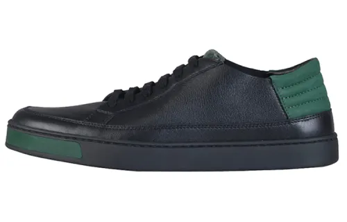 GUCCI Leather Low top Skateboard Shoes Men's Green