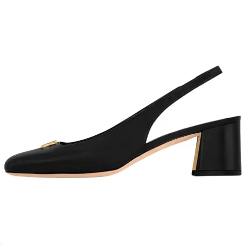 LOUIS VUITTON Swing Chunky Heel High Heels 5.5cm Women's Black