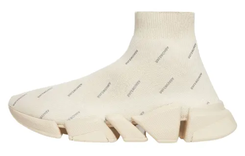 Balenciaga Speed 2.0 Fabric High top Sports Casual Shoes Women's Beige