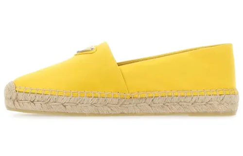 PRADA Fabric Flat Shoes Women's Yellow